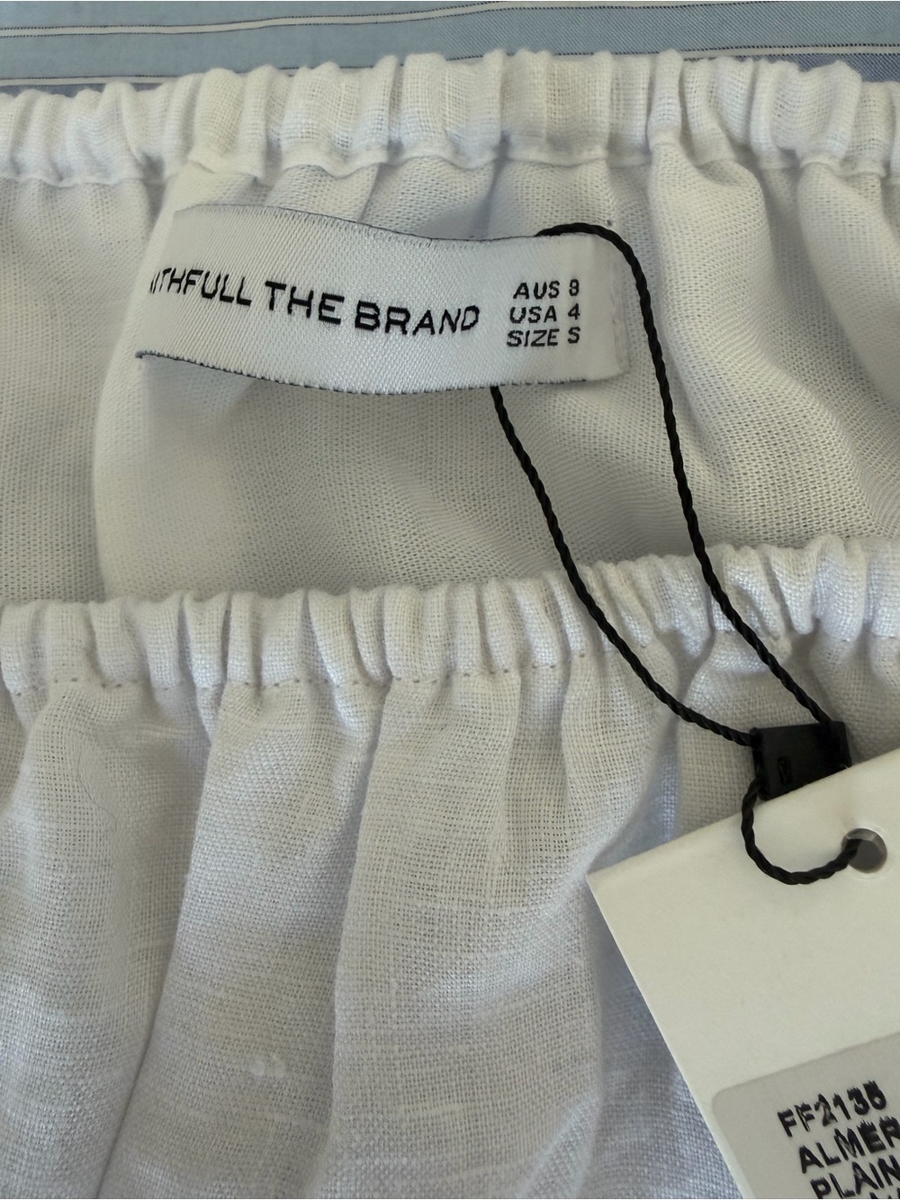 Faithfull The Brand Almero Mini Dress - Plain White Size 4 Linen NWT - Picture 5 of 6